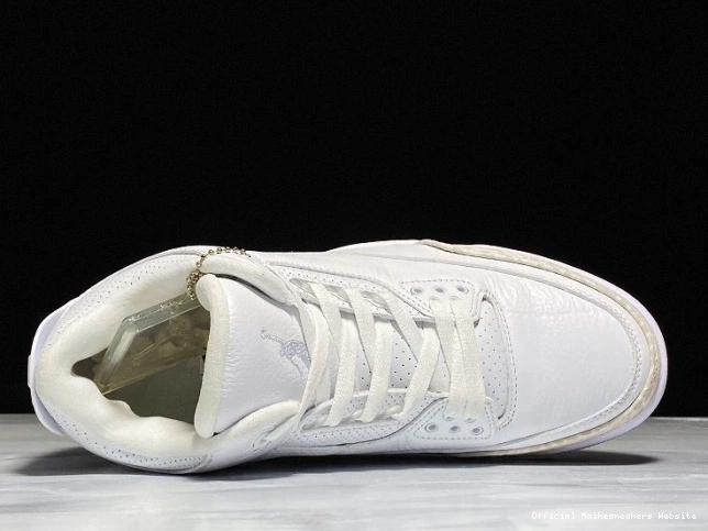 Official Maikesneakers Air 3 White 136064-111 Retro Jordan Triple 0818